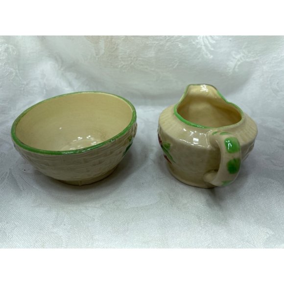 OG Basket Weave Cream Sugar Set Made in Japan - Picture 5 of 7